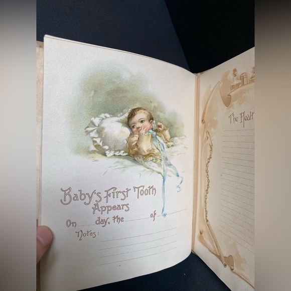 Baby’s Year Book Keepsake Journal Unused  Illustrated May Farini Antique Vintage - Picture 6 of 10